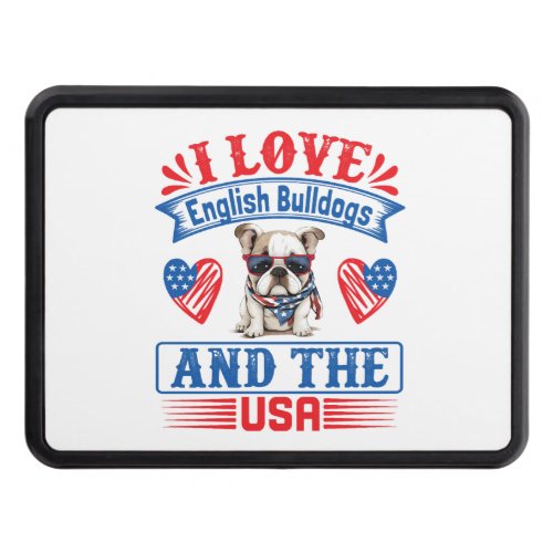 Patriotic English Bulldog Dog Hitch Cover