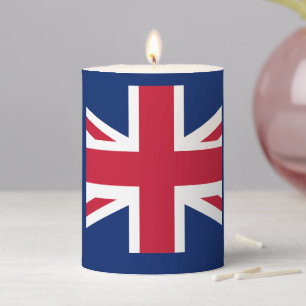 Patriotic English Flag Pillar Candle