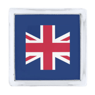 Patriotic English Flag Silver Finish Lapel Pin
