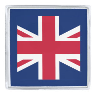 Patriotic English Flag Silver Finish Lapel Pin