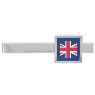 Patriotic English Flag Silver Finish Tie Bar