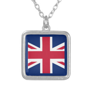 Patriotic English Flag Silver Plated Necklace