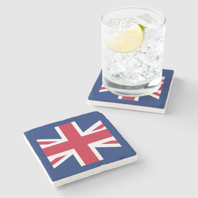 Patriotic English Flag Stone Coaster (Side)