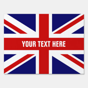 Patriotic English pride British Union Jack flag Sign