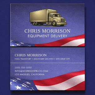 Patriotic Equipment Delivery Truck Driver Business Card