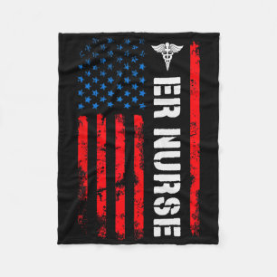 Patriotic Er Nurse Shirt Retro American Flag 4th O Fleece Blanket