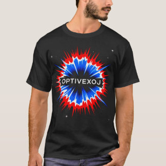 Patriotic Explosion Burst Red White Blue Dynamic T-Shirt
