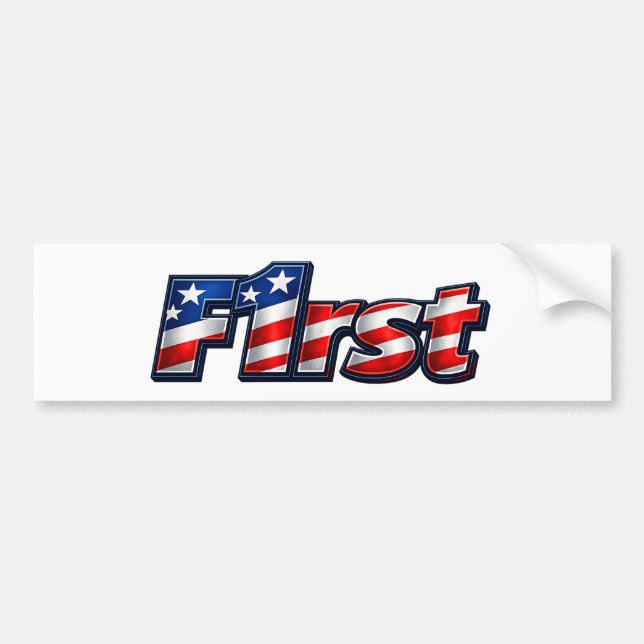 Patriotic F1rst Flag Design Bumper Sticker (Front)