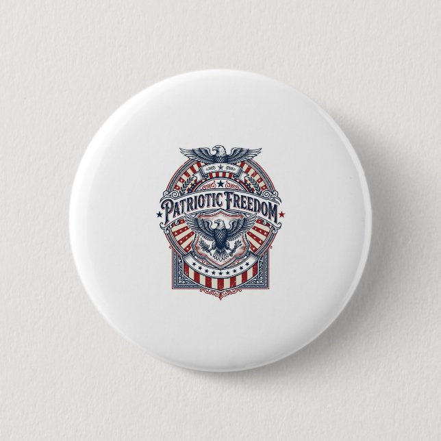 Patriotic Faith Over Fear USA Vector Graphic Tee Button (Front)