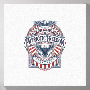 Patriotic Faith Over Fear USA Vector Graphic Tee Canvas Photo Tile