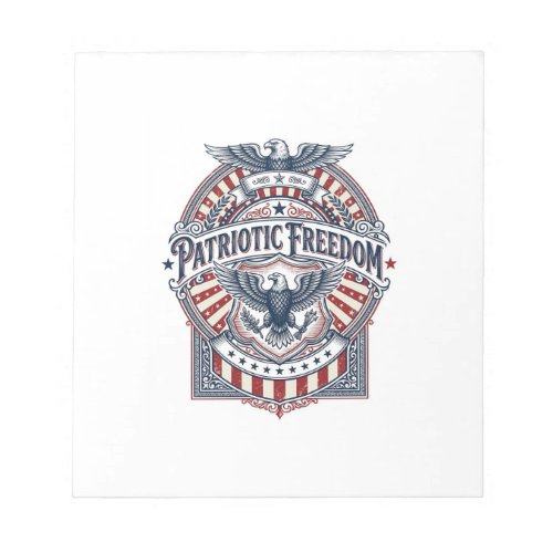 Patriotic Faith Over Fear USA Vector Graphic Tee Notepad