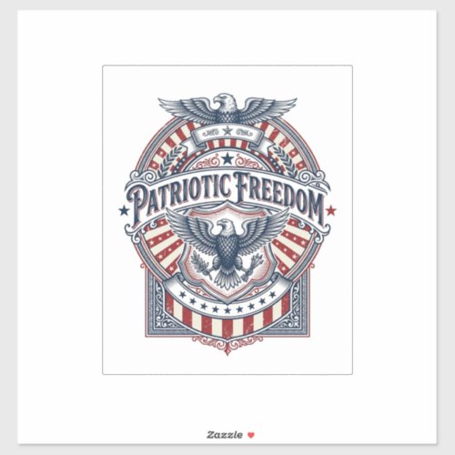 Patriotic Faith Over Fear USA Vector Graphic Tee Sticker