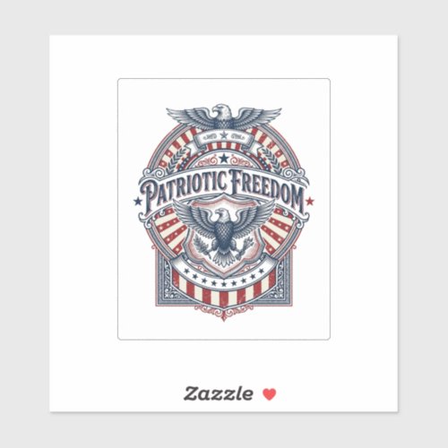 Patriotic Faith Over Fear USA Vector Graphic Tee Sticker