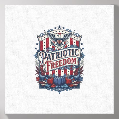 Patriotic Fall Harvest Vector Graphic Tee Canvas Photo Tile