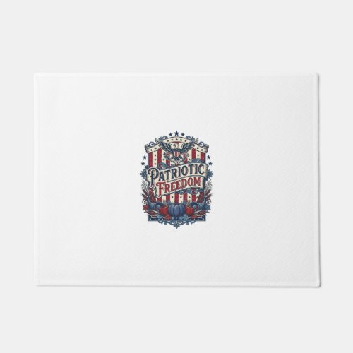 Patriotic Fall Harvest Vector Graphic Tee Doormat