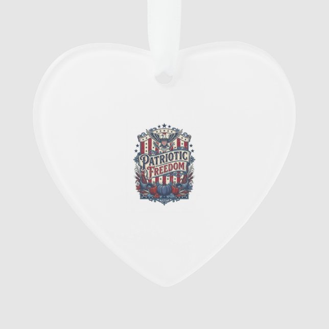 Patriotic Fall Harvest Vector Graphic Tee Ornament (Front)