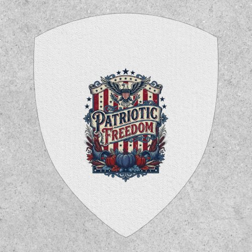 Patriotic Fall Harvest Vector Graphic Tee Patch