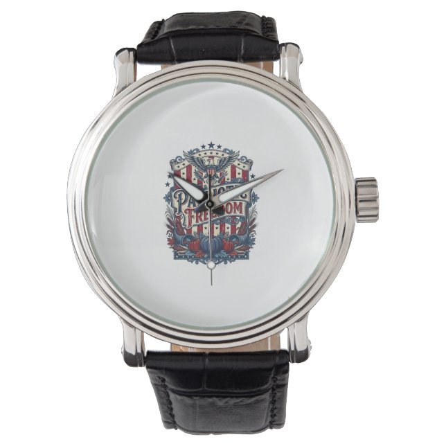 Patriotic Fall Harvest Vector Graphic Tee Watch (Front)