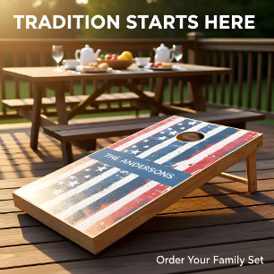 Patriotic Family 4th Of July Fun Cornhole Set