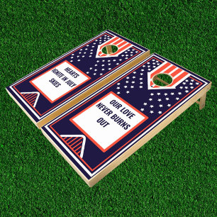 Patriotic Family Name Stars And Stripes Customized Cornhole Set