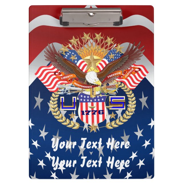 Patriotic Family or Veteran View About Design Clipboard (Front)
