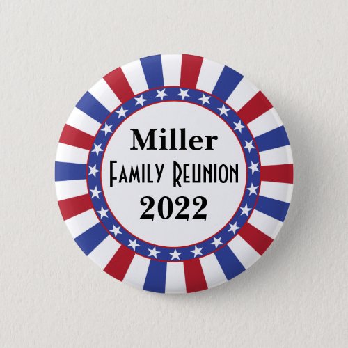 Patriotic Family Reunion Pinback Button