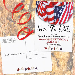 Patriotic Family Reunion Save The Date Announcement Postcard