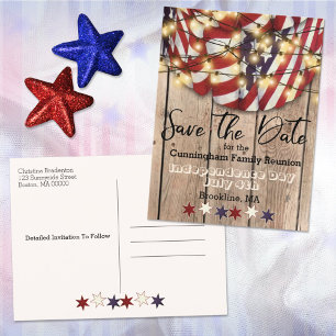 Patriotic Family Reunion Save The Date Announcement Postcard