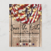 Patriotic Family Reunion Save The Date  Announcement Postcard (Front)