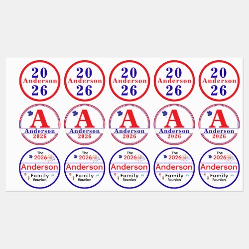 Patriotic Family Reunion Stickers