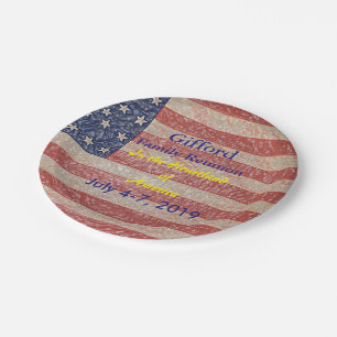 Patriotic Family Reunion USA Amazing Paper Plates