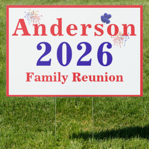 Patriotic Family Reunion Yard Sign