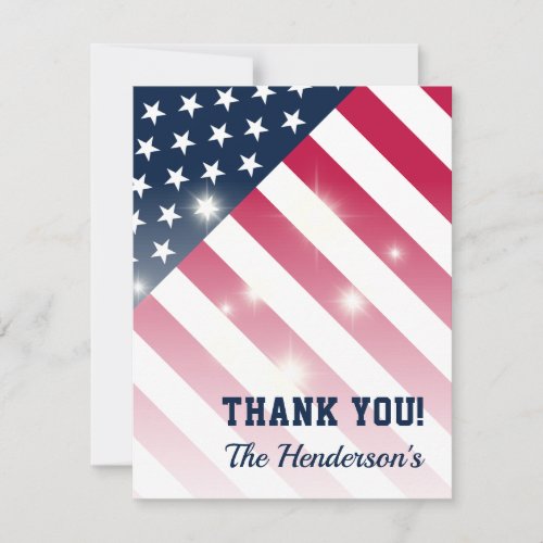 Patriotic Family Thank You Flat Note Card