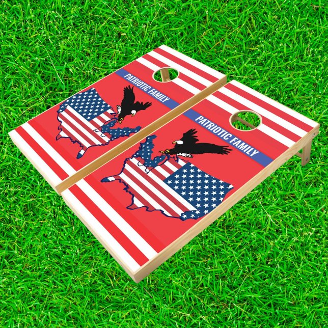 Patriotic Family USA Flag DIY Cornhole Board Set (Creator Uploaded)