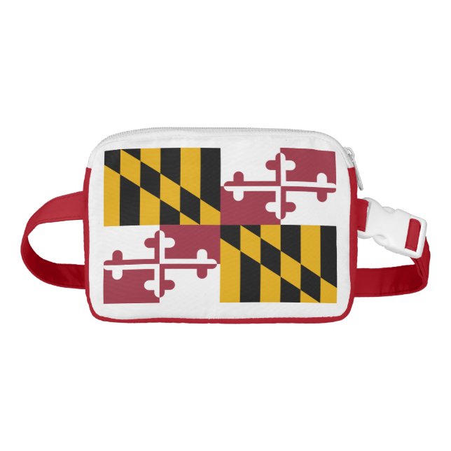 Patriotic Fanny Pack with Flag of Maryland, USA. (Front)