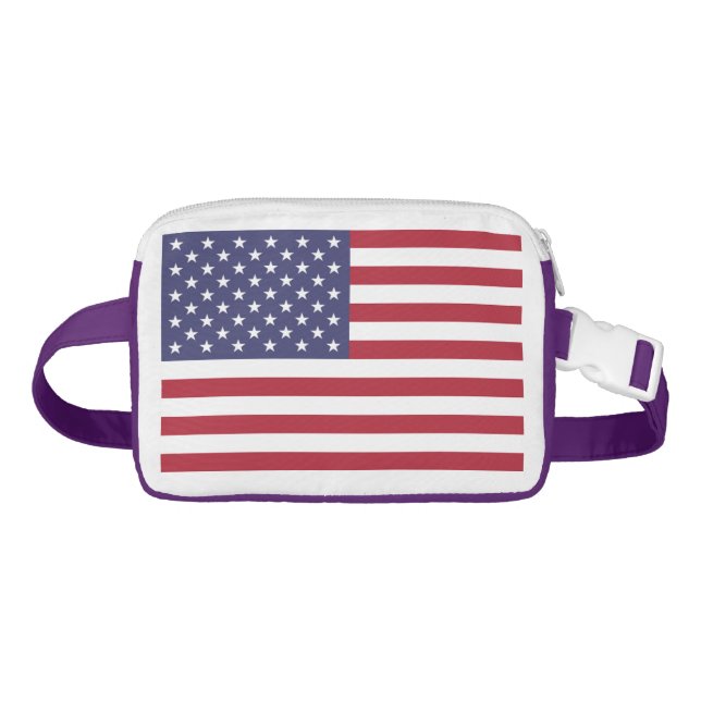 Patriotic Fanny Pack with Flag of USA. (Front)