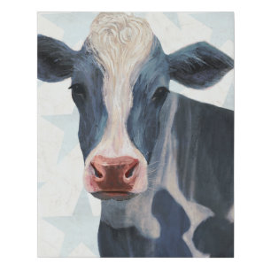 Patriotic Farm - Cow Faux Canvas Print