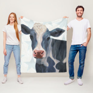 Patriotic Farm - Cow Fleece Blanket