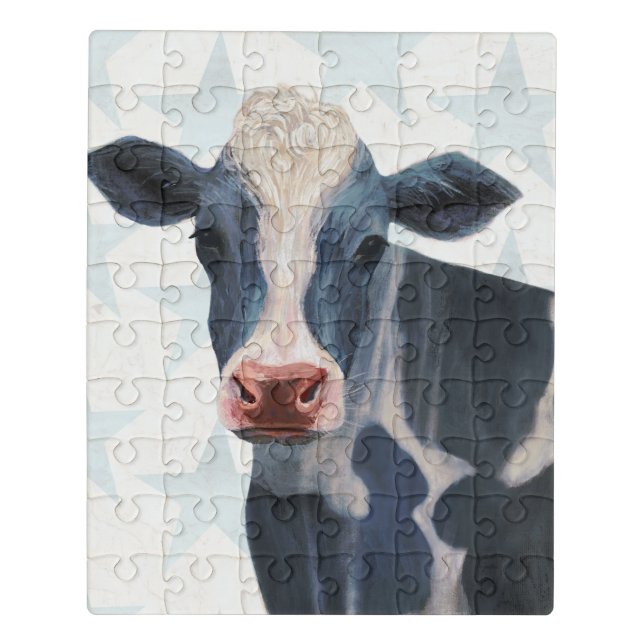 Patriotic Farm - Cow Jigsaw Puzzle (Puzzle Vertical)