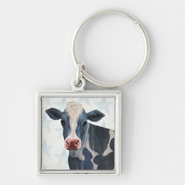 Patriotic Farm - Cow Keychain (Front)