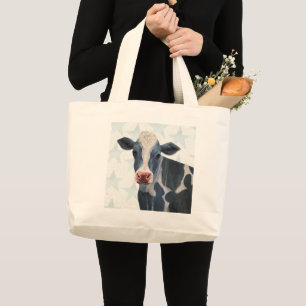 Patriotic Farm - Cow Large Tote Bag