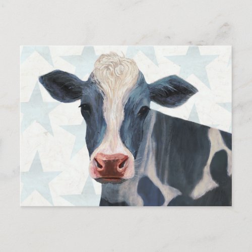 Patriotic Farm _ Cow Postcard