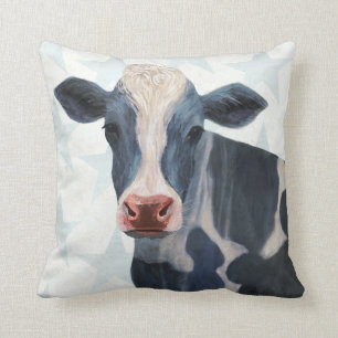 Patriotic Farm - Cow Throw Pillow