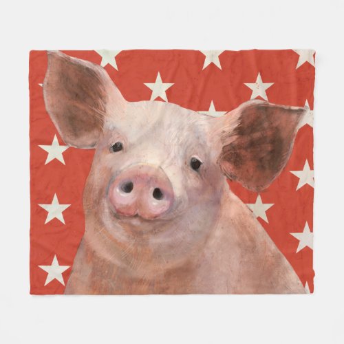 Patriotic Farm _ Pig Fleece Blanket