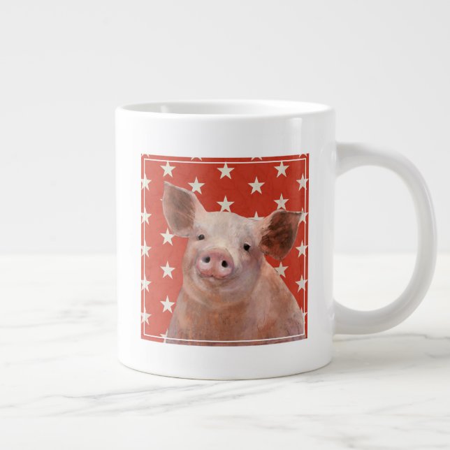 Patriotic Farm - Pig Giant Coffee Mug (Right)
