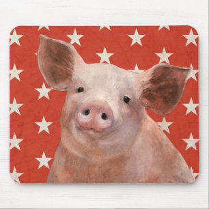 Patriotic Farm - Pig Mouse Pad