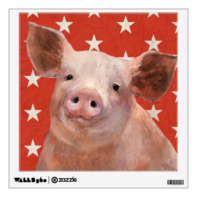 Patriotic Farm - Pig Wall Decal (Front)