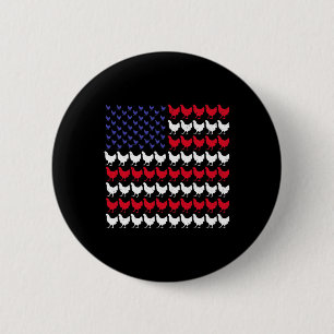Patriotic Farmers 4th Of July American Flag  Button