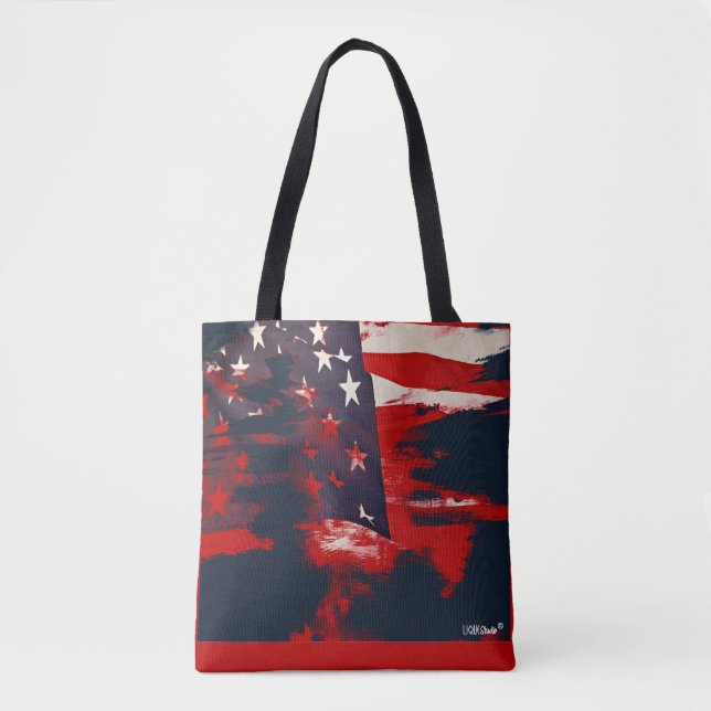 Patriotic Fashionable Flag Tote (Front)