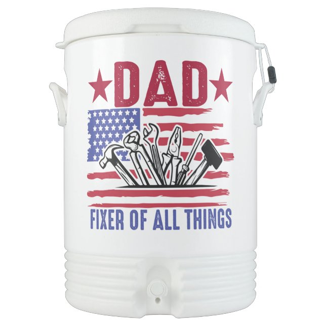 Patriotic Father Igloo Half Gallon Beverage Cooler (Front)
